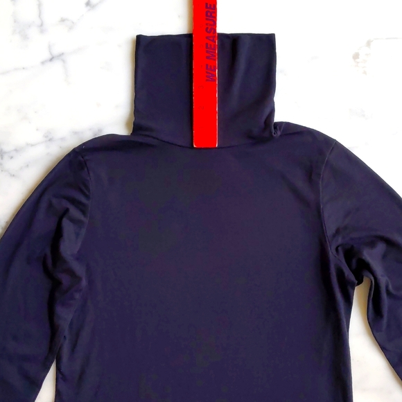 NWOT. H&M Cotton Modal Spandex Black Long Sleeve Turtleneck Long Top. - Picture 3 of 3